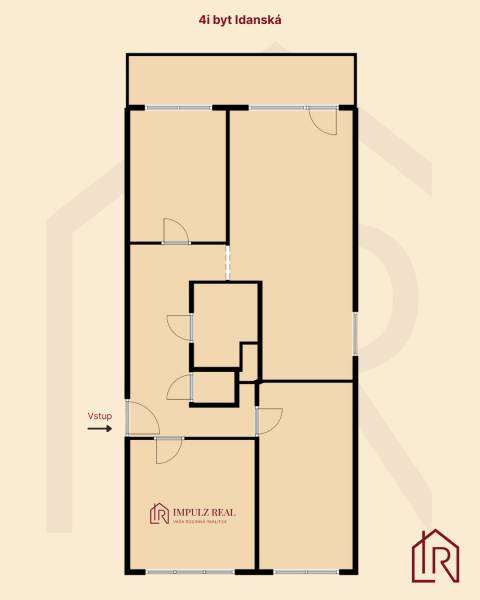 pôdorys - 4 izbový byt Košice - Západ (Terasa), ulica Idanská