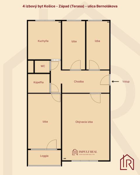 Pôdorys bytu Bernolakova